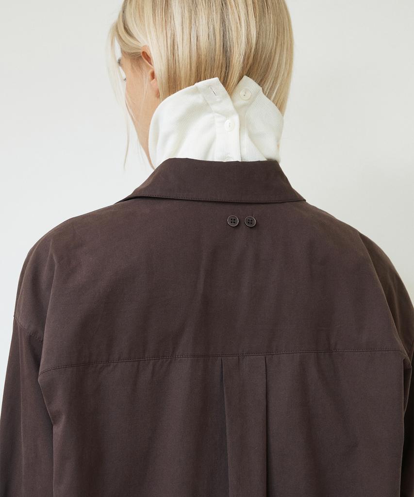 IHR Pocket Detail Oversized Shirt / Brown