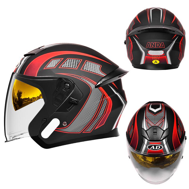 AD 3C Certified Electric Motorcycle Half Helmet for Men & Women - Summer, Breathable, and Safe