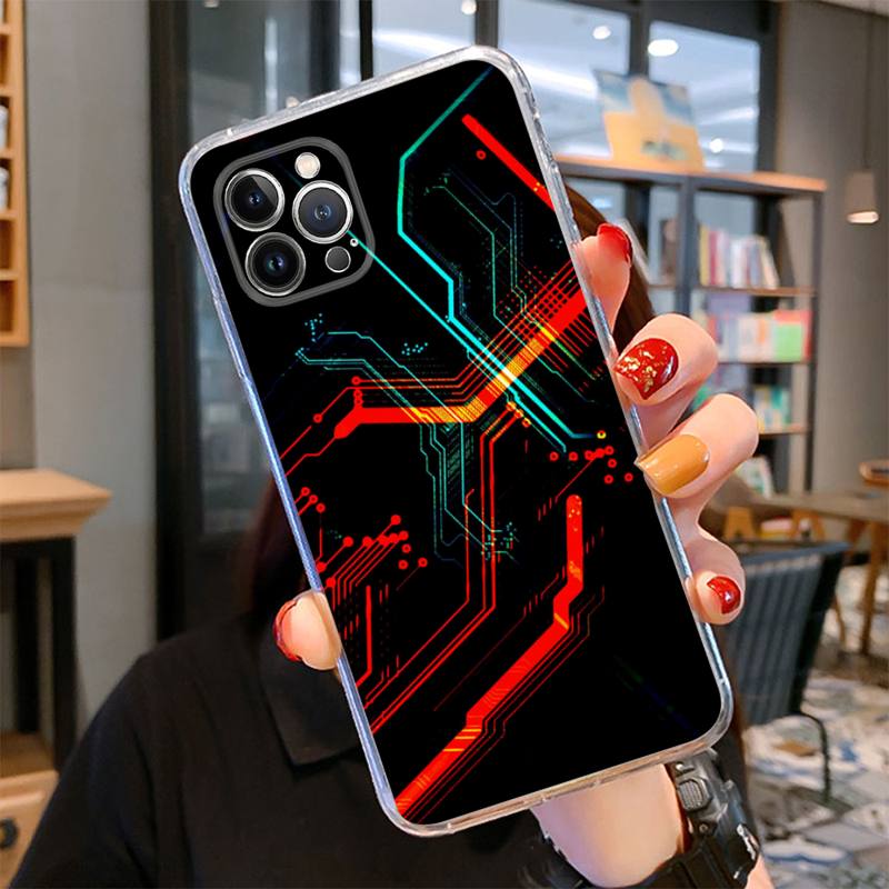 

Чехол для телефона с печатной платой для iPhone 14 13 12 11 Pro Max XS X XR SE 2020 6 7 8 Plus Mini Transparent Shell iphone 14 plus