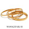 MamacitaSlay 4mm 5mm 6mm 8mm Gold Plated Silver Color Titanium Bangles Bracelets Daily Trendy Women's Stainless Steel Jewelry