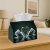 1pc Tissue Box Holder Featuring Swans In a Face-To-Face Position with Their Wings Extended - A Versatile Napkin Dispenser Suitable for Home Gatherings