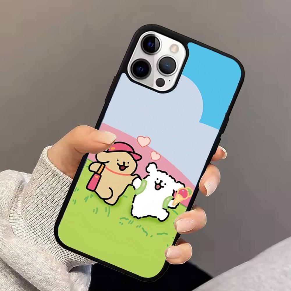 L-Line Puppy Maltese Phone Case For iPhone 16,15,14,13,12,11,Pro,Max,Plus,Mini,Magsafe,Magnetic Wireless Charging Case