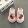 Cartoon thick-soled non-slip cute breathable two wearing hole shoes women's summer strawberry cool slippers beach shoes