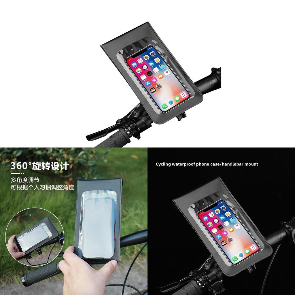 Bicycle Waterproof Phone Bag With Rotatable Holder For Outdoor Cycling Use