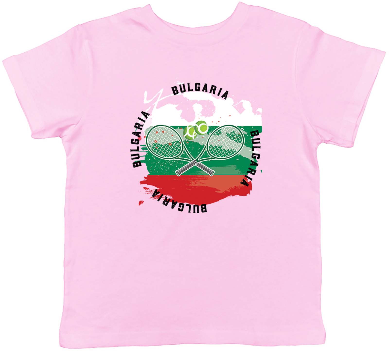 Tennis Sports With Bulgaria Flag Childrens Kids T-Shirt Boys Girls Gift 150