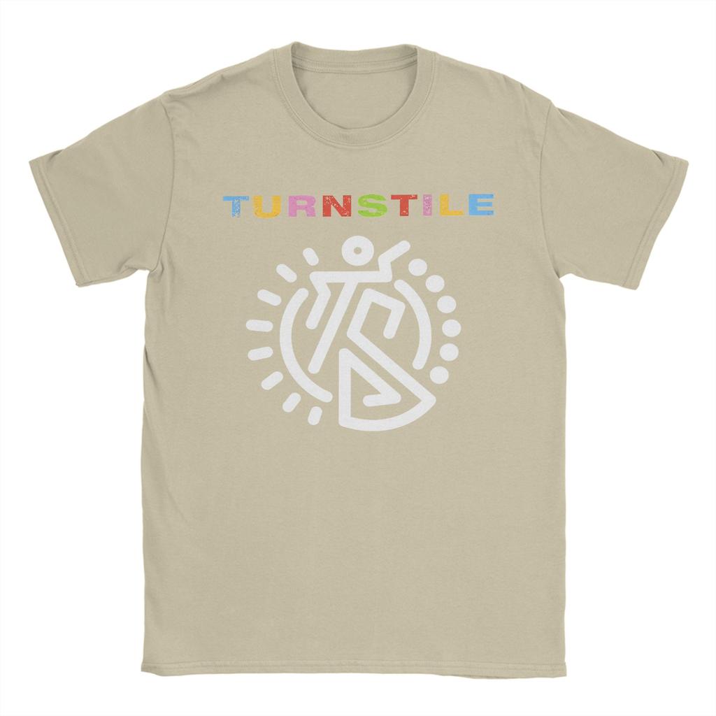 Men T-Shirts Turnstile DOUBLE RAINBOW Funny 100% Cotton Tee Shirt Short Sleeve T Shirt Round Collar Tops Plus Size
