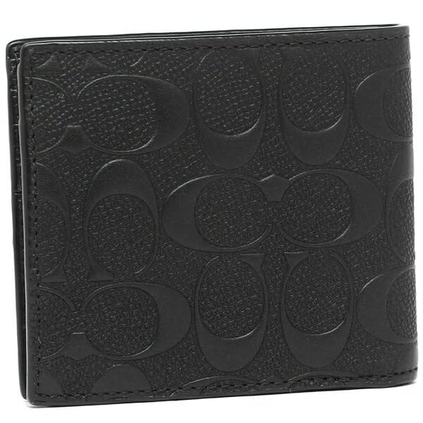 Coach Men's Bifold Wallet, F75363, Black, Outlet, Used