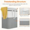 1/2pc Grey Large Capacity Waterproof Cotton Linen Dirty Clothes Basket Simplified Clothes  Storage Box Foldable Storage Bag