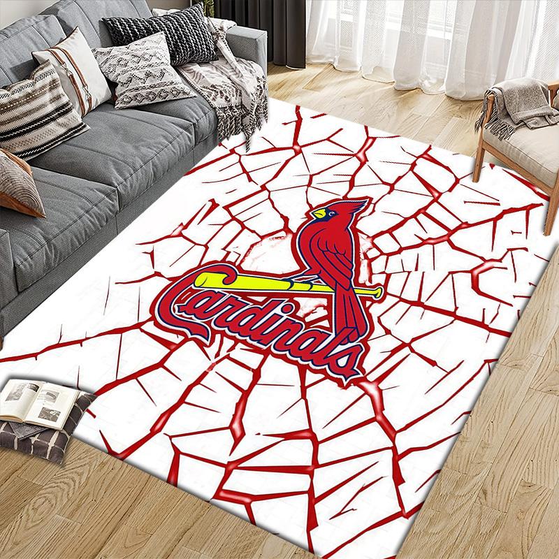 St.Louis Cardinals Flannel Pattern Square Carpet,Area Rug,Carpet Rug for Living Room Bedroom Sofa Playroom Decor,Non-slip Floor Mat