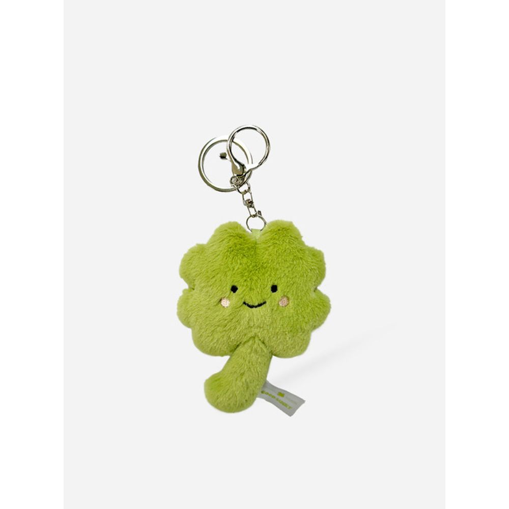 

Elegant table lucky green clover keyring doll keychain white charm Lucky Green Clover Keyring