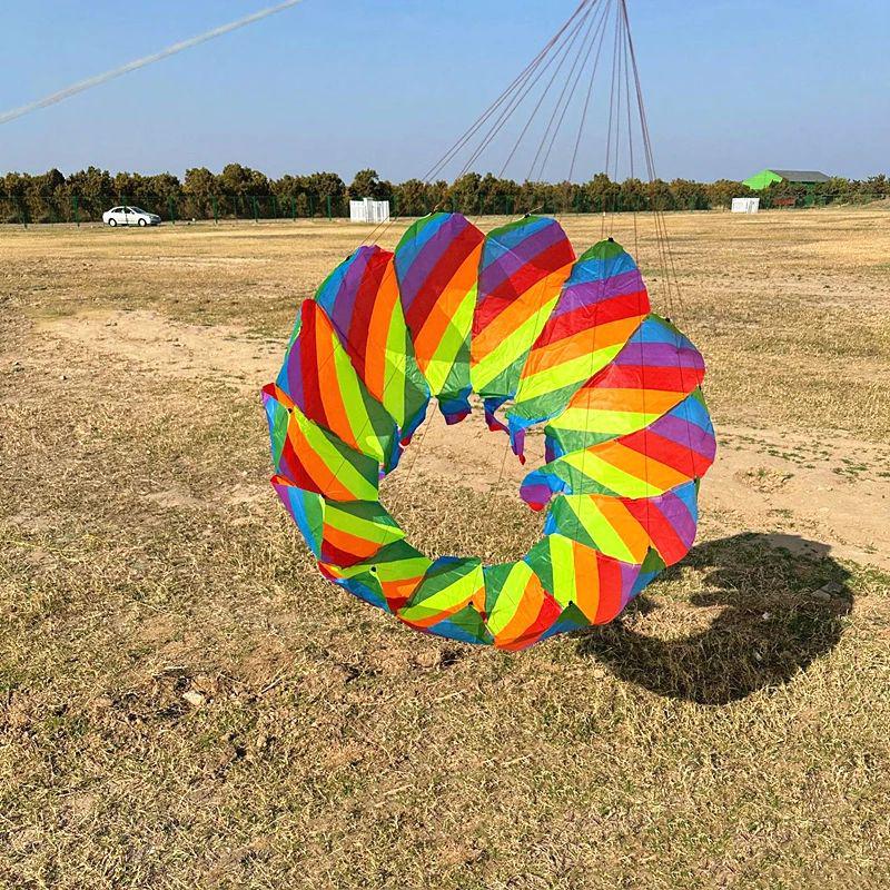 Радужный 3D Вращающийся Цветок Лотоса Корзина Воздушный Змей Подвеска