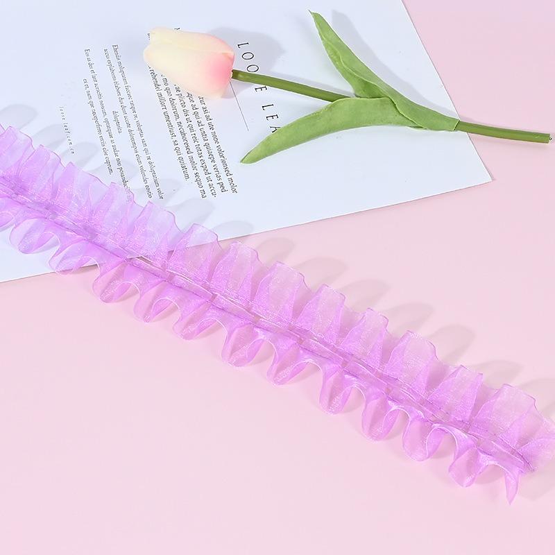 

Шифоновая марлевая лента с рюшами, кружевная лента, ручная работа, безделушки своими руками, кремовый клей, небольшие аксессуары, кружевной материал «сделай сам» 2.5 meters фиолетовый