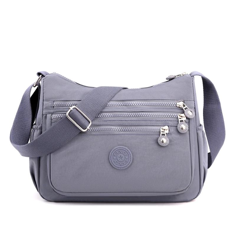 Women's multilayer nylon shoulder bag  feminine crossbody bag  simple crossbody bag  large capacity  fashionable