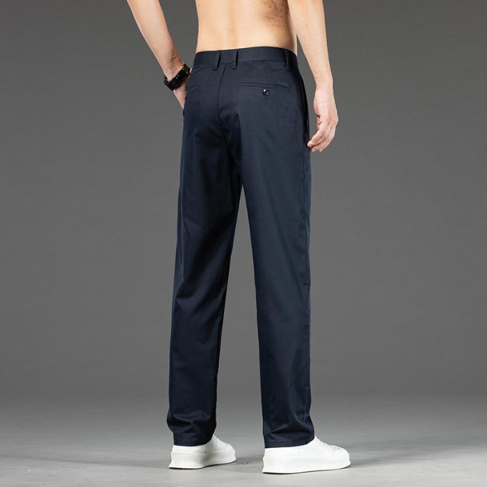 Spring And Autumn New Bamboo Fiber Casual Men'S Business Casual Loose Elastic Versatile Pants Straight Leg Pants