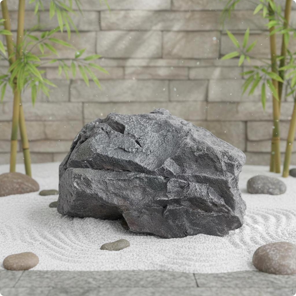Foam Boulder Lightweight Faux Rock Rugged Surface Stone for Garden Display Gray 1