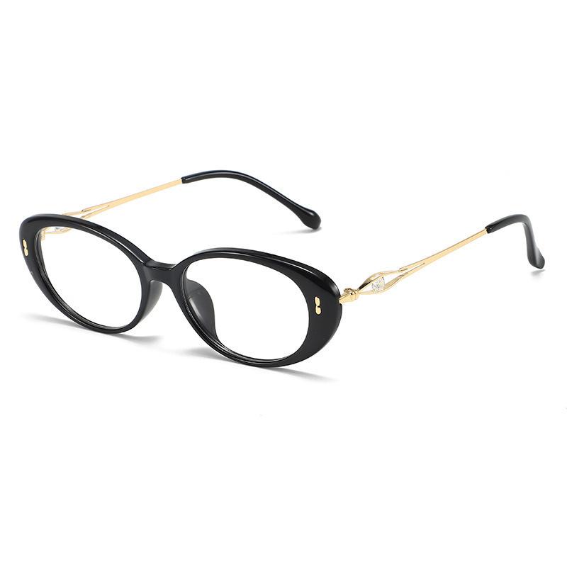 No Makeup Young Reading Glasses Anti-Blue Flat Glasses Fashion Diamond-Encrusted Retro Cat Eye Trendy Girl Nerd Advanced