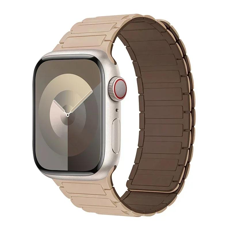 Magnetisches Schlaufenarmband für Apple Watch S10 46mm 42mm 40mm 41mm 45mm 44mm 49mm Silikonarmband für lWatch Series Ultra 2 9 8 7 6 5 4