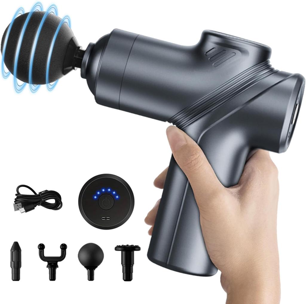 Massage Gun Deep Tissue Silent Motor And Portable Massage Gun With 4 Interchangeable Heads For Deep Muscle Relief And Relaxation Relax Gift