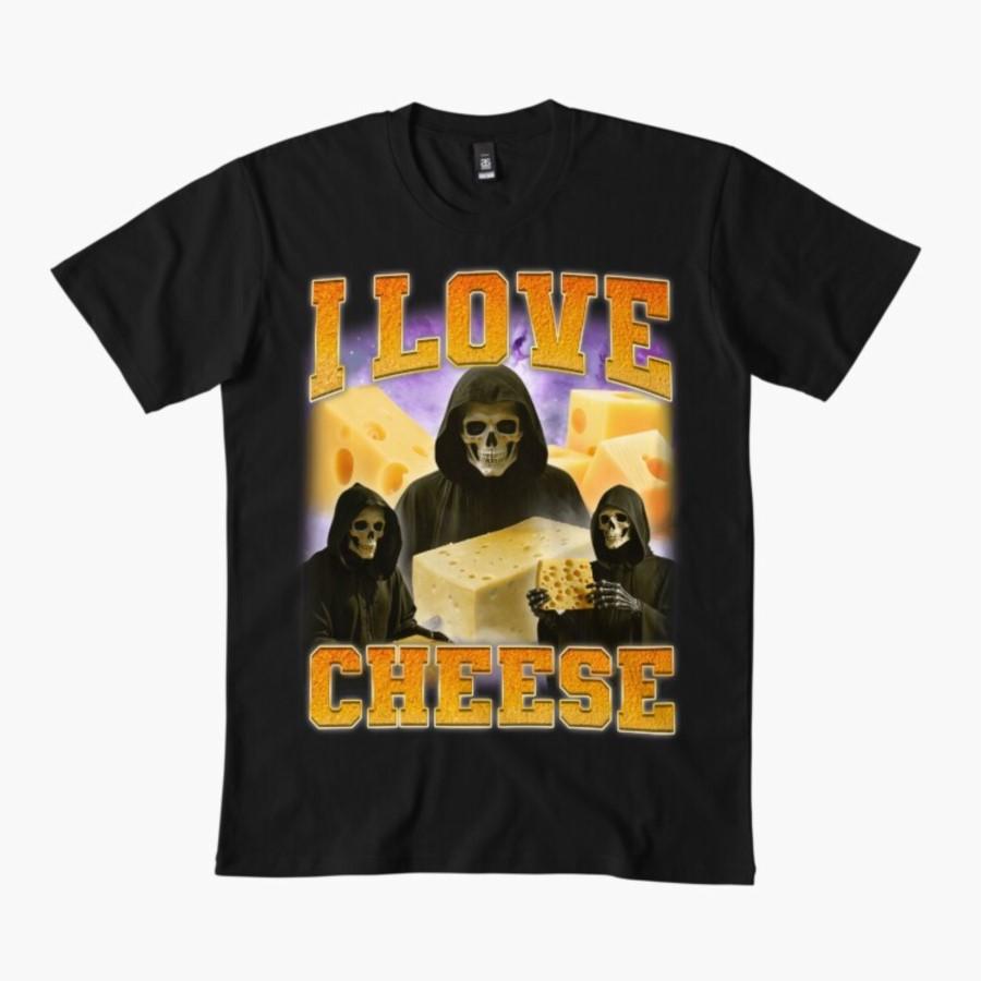 

I Love Cheese Skeleton Meme T-shirt For Men Women 100% Cotton T Shirts Short Sleeve Tops 1222-3 - Men s Summer Cotton Graphic... S разноцветный