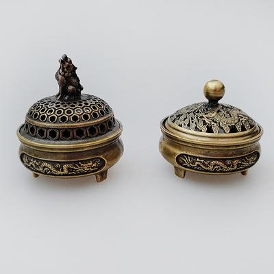 Lotus Mini Antique Brass Ornament Finger Incense Burner Aromatherapy Ornament