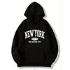 Unisex 2025 New York Casual Hoodie - Fashionable & Comfortable Loose Sweatshirt for Couples