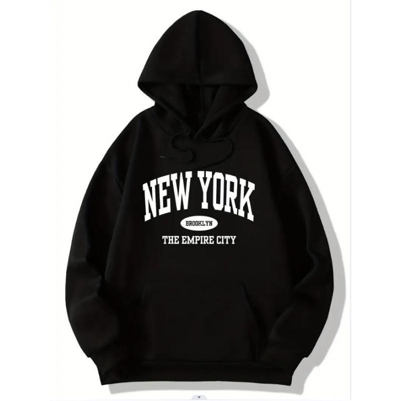 Unisex 2025 New York Casual Hoodie - Fashionable & Comfortable Loose Sweatshirt for Couples