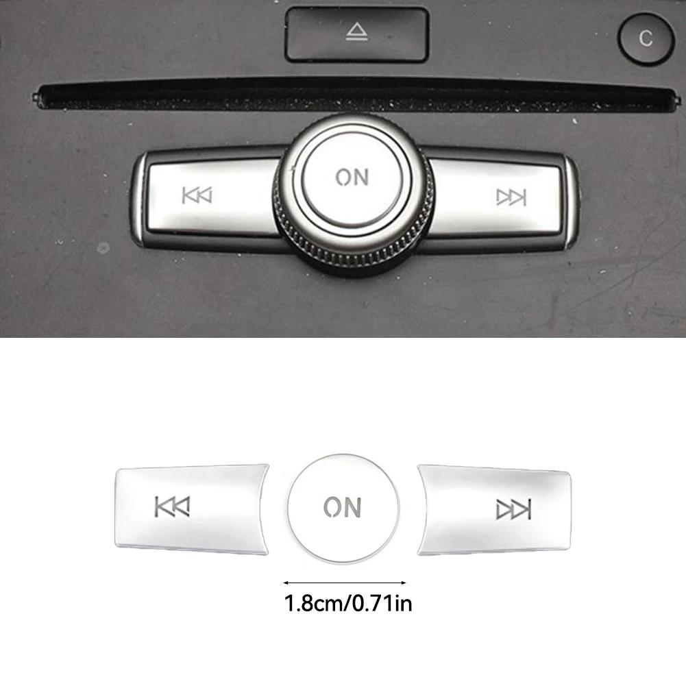 3Pcs/set Car Volume ON Buttons Cover Stickers Trim Auto Accessories For Mercedes Benz A B C ML CLS Class GLA200 ML GLK300 E260