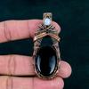 Black Onyx Pendant Real Gemstone Pendant Copper Wire Wrapped Jewelry Rainbow Moonstone Pendant Handmade Fashionable Jewelry Gift for Mother