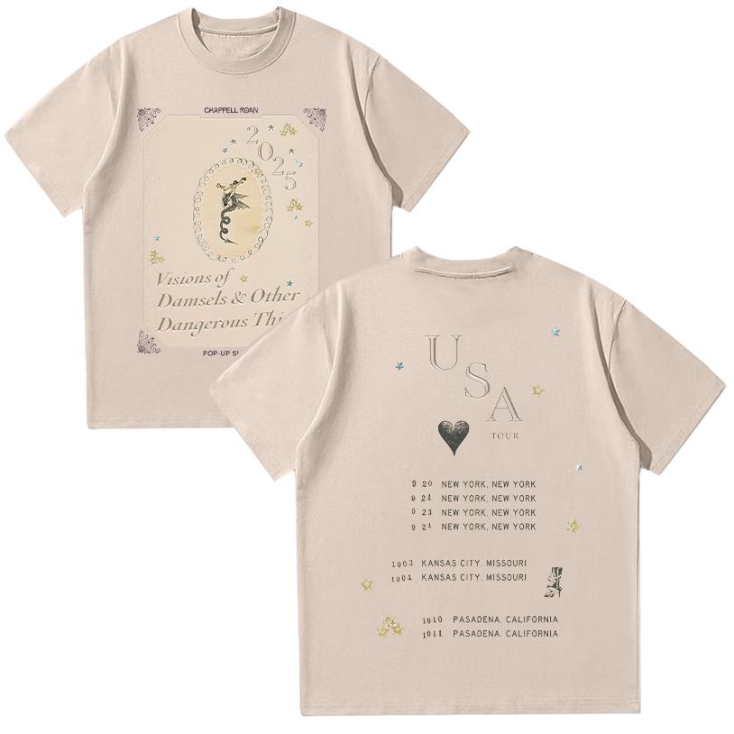 Chappell Roan Pop-Up Show T-shirts Chappell Roan Fans Gift Tee Men Women High Quality Cotton Clothing Summer Y2K Comfortable Top