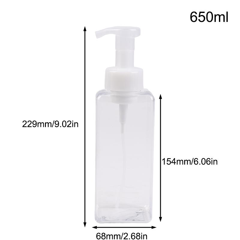 Square Plastic Pump Bottles – Refillable Containers for Shampoo, Lotion & Soap Dispensing
