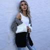 Casual Trend Versatile Autumn and Winter Long-sleeved Colorblocking Loose Casual Women's Cardigan Sweater Jacket
