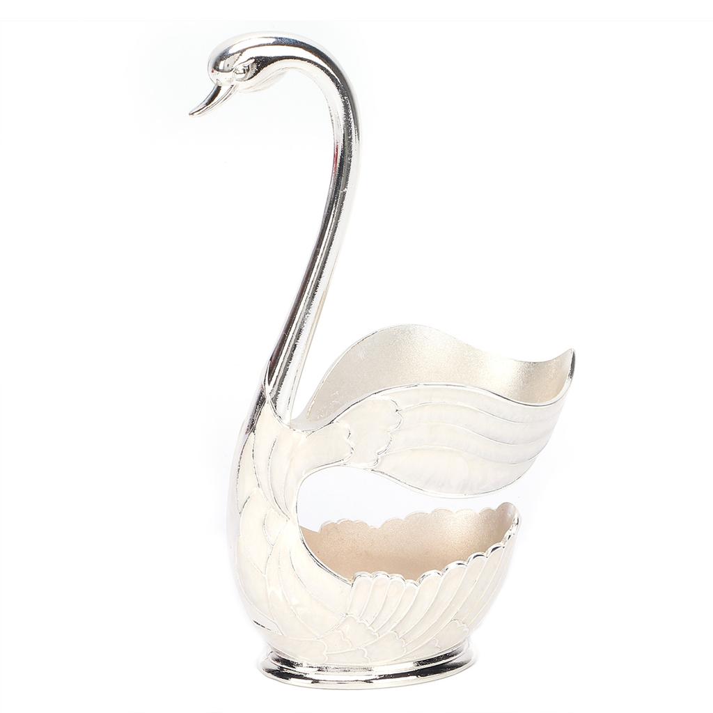 EU Style Coffee Tableware Fruit Dessert Cute with Swan Base Zinc Alloy for Drink Tea Gift