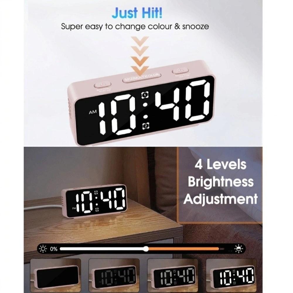 Multi-functional Desktop Alarm Clock RGB Display Digital Alarm Clock Fashion Table Clock Table