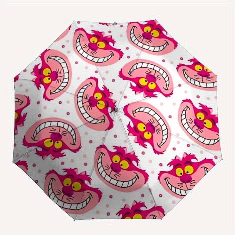 

1pc Cheshire Cat Automatic Umbrella, Portable Foldable 8-Rib Manual Open with Skeleton Hand, Durable Canopy yy250730120