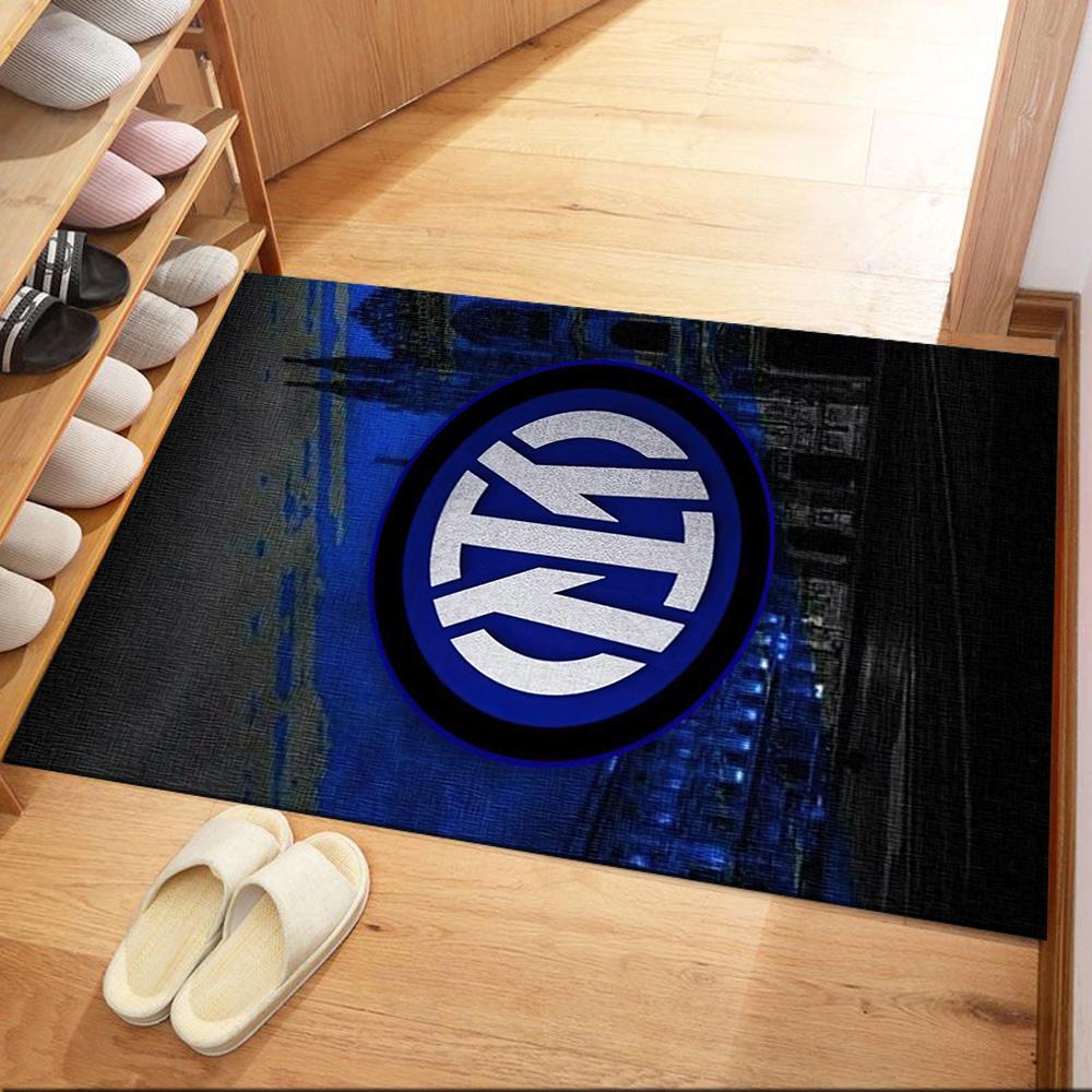 Inter Milan Area Rug Design For Kitchen Game Room Living Rooms Hallway Antislip Carpet Anime Office Decor Perfect Gift For Valentine'S Wedding Birthda