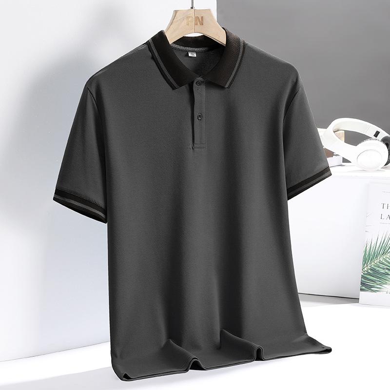 Sommer T-Shirt für Herren Business Poloshirt mit unifarbenem Polokragen und kurzen Ärmeln