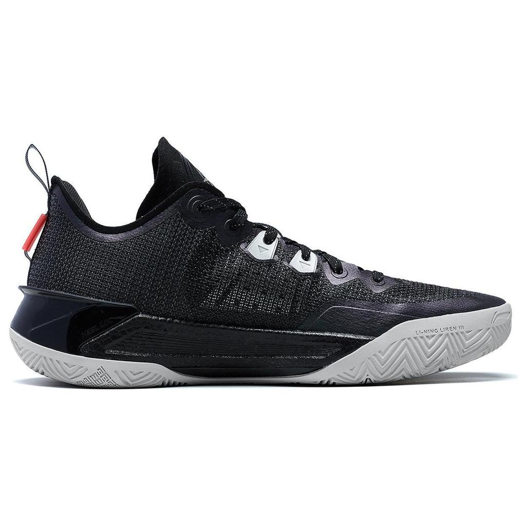 Li Ning Liren 3 V2 Obsidian Cushioning Low top Basketball Shoes Men's Night Black ABAT057-7