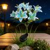 Solar Flowers Outdoor Waterproof 7 Head Artificial Lily LED Lamp With Stake Waterproof Solar Lights Outdoor For Garden Patio