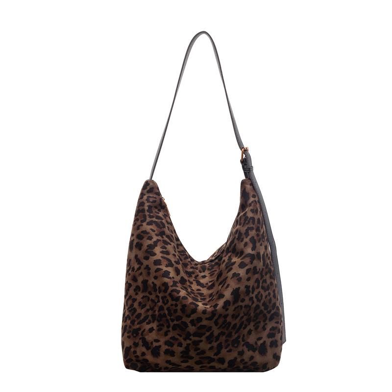 Bolso Cruzado Tote Grande para Mujer Estilo Coreano Estampado de Leopardo