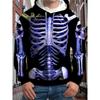 Skull Men's Hoodie 3d Skull Print Long Sleeved Hoodie Autumn/ Winter Streetwear Top Retro Casual Men's Hoodie Oversized Clothing