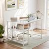 CubiCubi Desk Computer Desk PC Desk Width 110cm Gaming Desk Desk Desk Work Desk Storage Desk with Rack Corner Desk Telework Home Work White Right