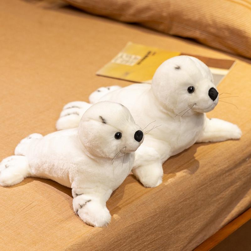 Cute Simulation Seals Plush Toy Stuffed Animal Sea Lion Plush Doll Kawaii Room Decor Birthday Gift Sea World Souvenir Kids Girls
