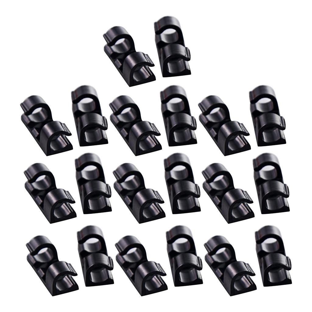 20x Cable Clip with Adhesive Cable Management Wire Holder Car Cable