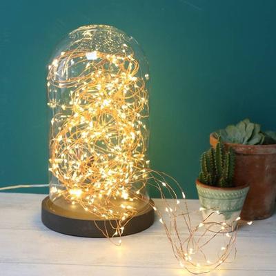 Warm White USB String Light with Battery Box Constant Bright 200 Lamp Beads Copper Wire