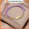 Skyrim Stainless Steel Gold Color Cat Charm Bracelet for Women Braided Rope Bracelets Animal Kitten Jewelry Valentine Gift