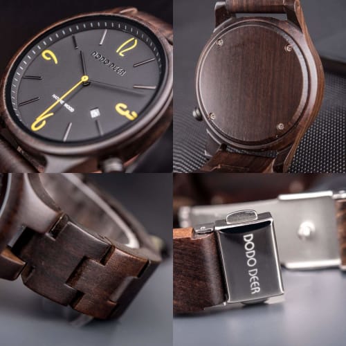 DODO DEER Men's, Women's, and Couples Wooden Watches, Japanese-Made Quartz Analog, Lightweight, Wooden Gift Box, Business, Stylish, Casual, Premium Ha