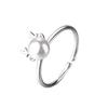 Mori Style Cute Elk Pearl and Diamond Antler Ring – Christmas Gift for Women