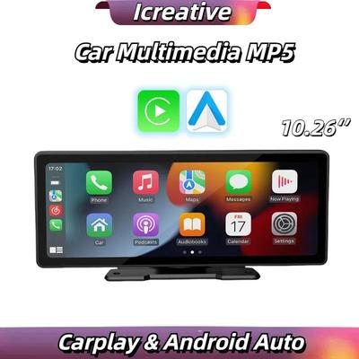 10,26-calowy monitor samochodowy Bezprzewodowy CarPlay / Android-Auto Multimedialny ekran radia samochodowego Nadajnik FM Odtwarzacz wideo USB TF