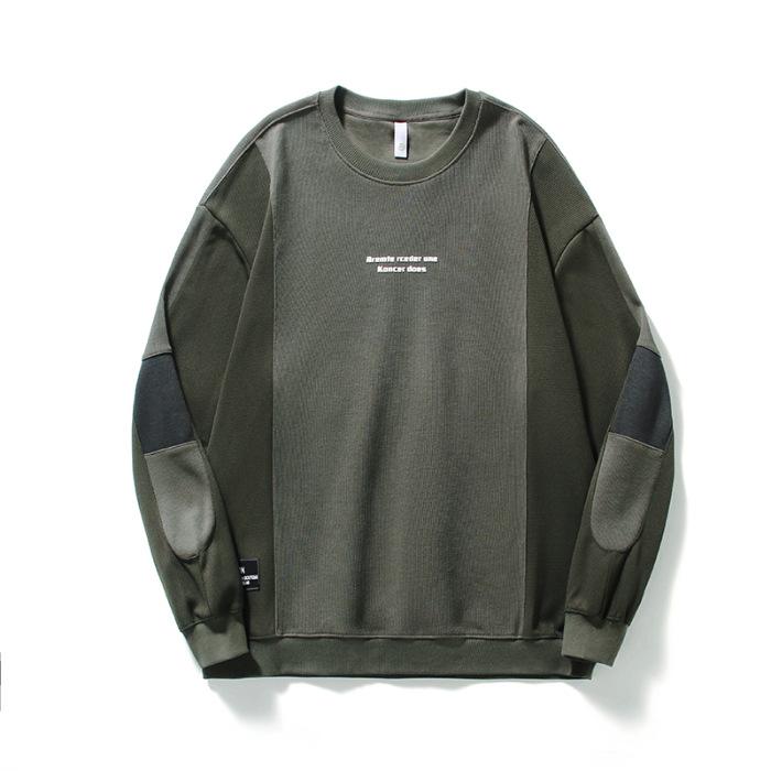 

Осенний плотный свитер с круглым вырезом в тон цвета, мужской свободный, большого размера, для полных людей, американский ретро, повседневный, черный топ Tide M