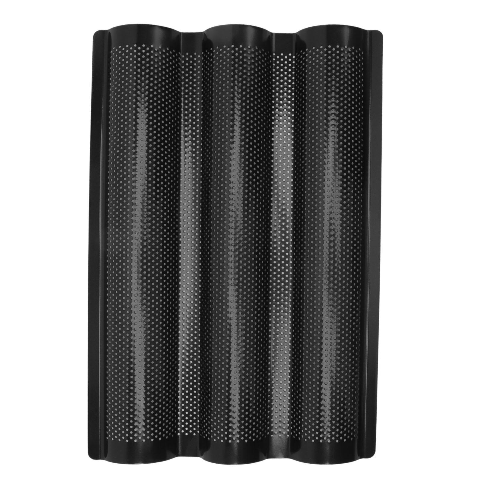 

Baguette Pan Stainless Steel U Shape Uniform Heating Perforated Design French Bread Baking Pan for Home Baguette